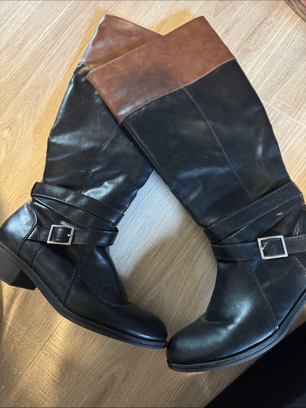 Arizona Jean Company Two-Tone Black and Brown riding Boots